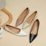 Xajzpa New Pointed Toe Shallow Mouth Square Heel Small Leather Shoes Women's Elegant Fashion High Heels Dress Shoes Zapatos Mujer