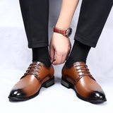Xajzpa High Quality Handmade Oxford Dress Shoes Men Genuine Cow Leather Suit Shoes Footwear Wedding Formal Italian Shoes Hot