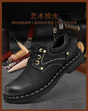 Xajzpa Men Genuine Leather Vintage Loafers Casual Shoes Mens Breathable Driving Flats Fashion Sewing Men Leisure Shoes Sneakers