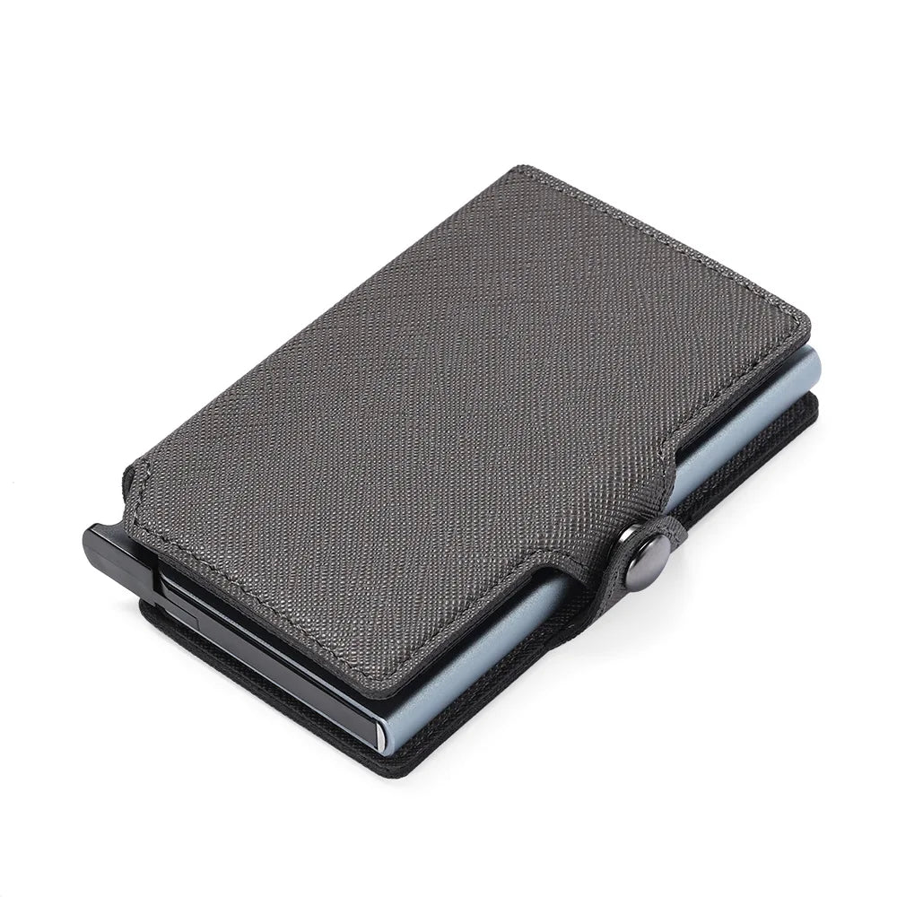 Xajzpa Fashion Saffiano Leather Men Push Up Wallet RFID Blocking Thin Slim Smart Card Holder Money Coin Purse Porte Monnaies