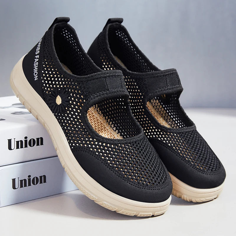 Xajzpa Women Shoes Breathable Vulcanized Shoes Fashion Comfortable Female Dance Work Shoes Breathable Mesh Casual Walking Shoes Ladies