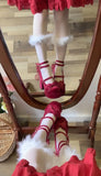 Xajzpa 2025 Christmas Women's Sweet JK Princess Lolita High Heels Girlish Campus Style Leather Shoes