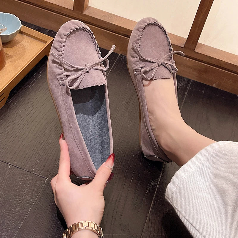 Xajzpa Woman Trend Fashion Casual Lofers Women's Flat Shoes Ladies Elegant Butterfly-Knot Comfortable Women Soft Classic Office Shoes