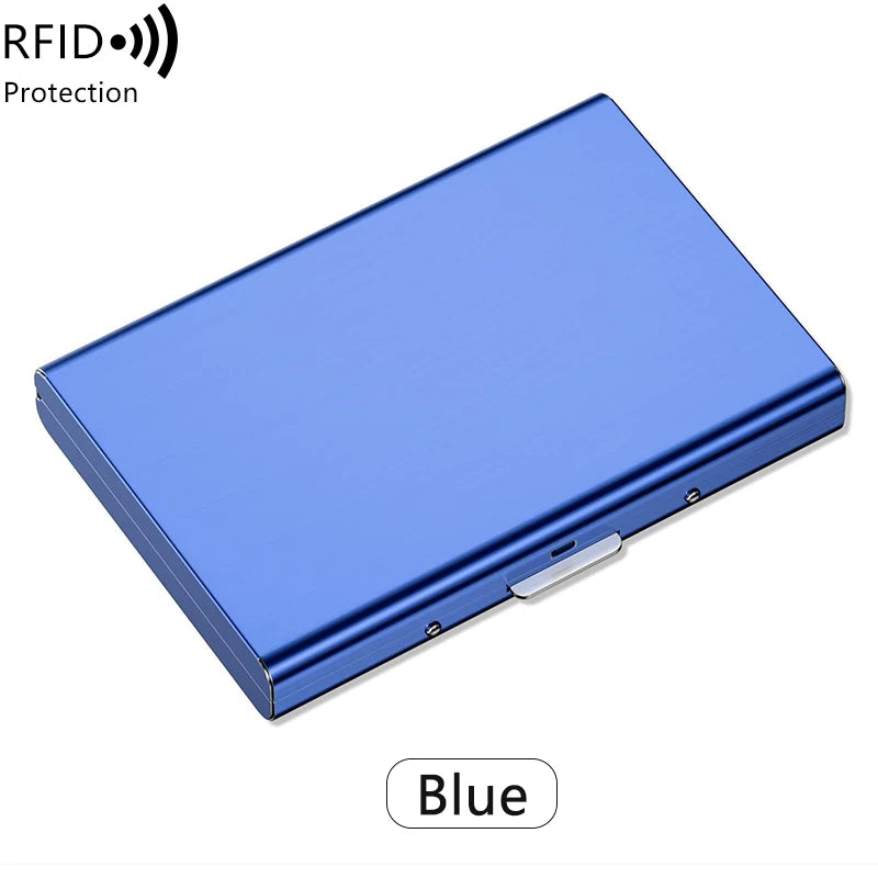 Xajzpa Credit Card Holder Stainless Steel Credit Card Holder Metal ID Card Holder RFID Wallet Female or Male Business Card Holder