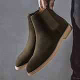 Xajzpa   Retro Man Chelsea Boots Classic Cowhide Suede Leather Men's Short Ankle Boot British Fashion Casual High-top Shoes