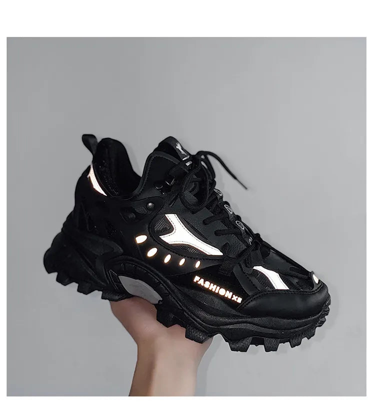 Xajzpa Men's Vulcanized Shoes Luxury Sneakers Harajuku Chunky Sneakers Autumn Running Footwear Male High Fashion Zapatos Hombre