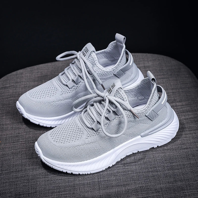 Xajzpa Autumn Women's Lace Up Flat Shoes Outdoor Fashion Black Lightweight Black Running Shoes Breathable Mesh Casual Sports Shoes