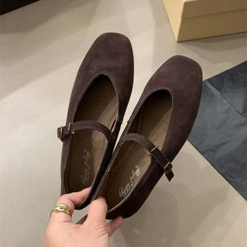 Xajzpa Brand New Women Flats Round Toe Shallow Slip On Ladies Casual Ballet Shoes Soft Leather Eelgant Dress Shoes Mujer Size