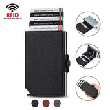 Xajzpa Fashion Saffiano Leather Men Push Up Wallet RFID Blocking Thin Slim Smart Card Holder Money Coin Purse Porte Monnaies