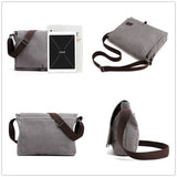 Xajzpa New Men Canvas Crossbody Shoulder Messenger Bags Man New Fashion Cross Body Bag Casual Solid Multi Function Portable Male Bag