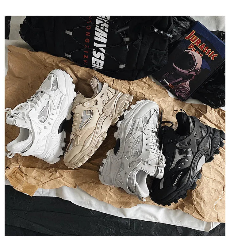 Xajzpa Men's Vulcanized Shoes Luxury Sneakers Harajuku Chunky Sneakers Autumn Running Footwear Male High Fashion Zapatos Hombre