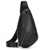 Xajzpa Soft genuine Leather Men's Chest Bag Male Mini Shoulder Crossbody Bag Anti Theft Chest Pack Men Outdoor Summer Sling Bag