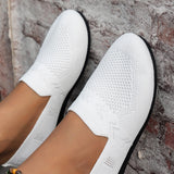 Xajzpa Solid Color Square Toe Mesh Loafers Shallow Women Flats Shoes Soft Bottom Knit Ballet Flats Shoes Casual Slip on Boat Shoes