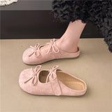 Xajzpa Shoes Ladies' Slippers Slipers Women Butterfly-Knot Cover Toe 2025 Summer Flat Mary Janes Butterfly-knot Slides Shoes Woman 2025