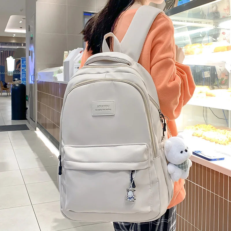 Xajzpa New Female Fashion Lady High Capacity Waterproof College Backpack Trendy Girls Laptop School Bags Cute Girl Travel Book Bag