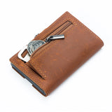 Xajzpa Men Wallets 100% Genuine Cow Leather Popup Short Card Holder Purse High Quality Brand Male Wallet Tarjeteros Para Hombre