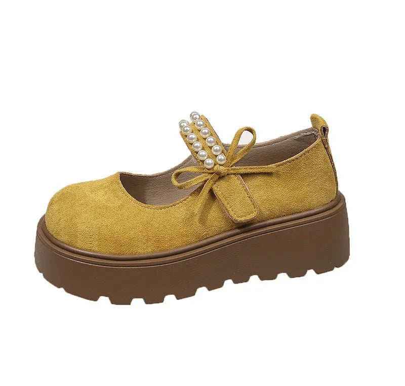 Xajzpa Thick soled height increasing women's shoes for spring summer new style rhinestones simple comfortable versatile women's shoes