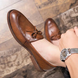 Xajzpa Men Casual Shoes Fashion business dress Soft Moccasins Loafers High-Quality men Leather Wedding shoes Gommino Zapatos Chaussure