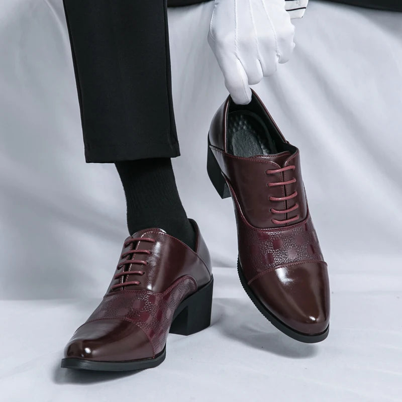 Xajzpa Mens Oxford Genuine Leather Shoes Whole Cut Fashion Pointed Toe Lace-up Formal Business Wedding Dress Shoes for men