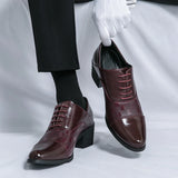 Xajzpa Mens Oxford Genuine Leather Shoes Whole Cut Fashion Pointed Toe Lace-up Formal Business Wedding Dress Shoes for men