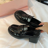 Xajzpa British Style Square Toe Shallow Mouth All-Match Winter Shoes Women Casual Female Sneakers Black Flats Ladies' Footwear Loafers