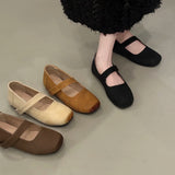 Xajzpa Square Toe Women Ballet Flats Shoes Fashion Shallow Elastic Band Spring Autumn Ladies Comfort Soft Sole Ballerina Shoes