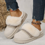 Xajzpa Winter Women Short Plush Warm Snow Boots Casual Cotton half slippers Suede Fur Chelsea Ankle Boots Flats Platform Shoes Botas