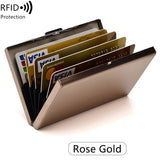 Xajzpa Credit Card Holder Stainless Steel Credit Card Holder Metal ID Card Holder RFID Wallet Female or Male Business Card Holder