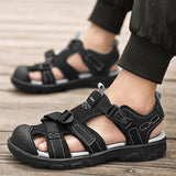 Xajzpa Men's Closed Toe Beach Sandals Durable Non-Slip Outdoor Footwear for Summer Lightweight All-match Mesh Casual Men Stylish Shoes