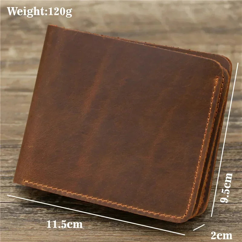 Xajzpa Personalized Best Genuine Leather Mens Wallet with Coin Pocket Minimalist Engraved Bi Fold Pure Leather Wallet for Men