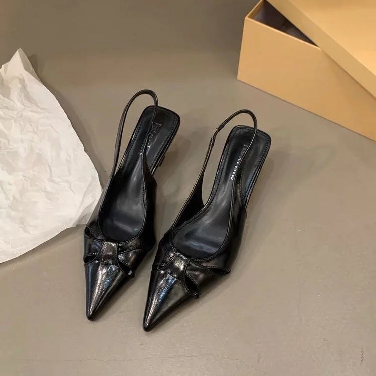 Xajzpa New Women's High Heel Shoes Fashion Slip-on Women's High Heels Pumps Solid Office and Career Sexy Pointed Toe Heeled Sandals