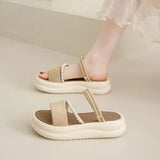 Xajzpa String Bead Shoes House Slippers Platform Slides Slipers Women House Slippers Platform Shoes String Bead Slides Slipers Wom