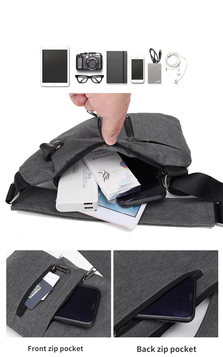 Xajzpa Men's Trend Chest Bag Fashionable Lightweight Comfortable Mini Messenger Bag Personalized Casual Korean Shoulder Crossbody Bag