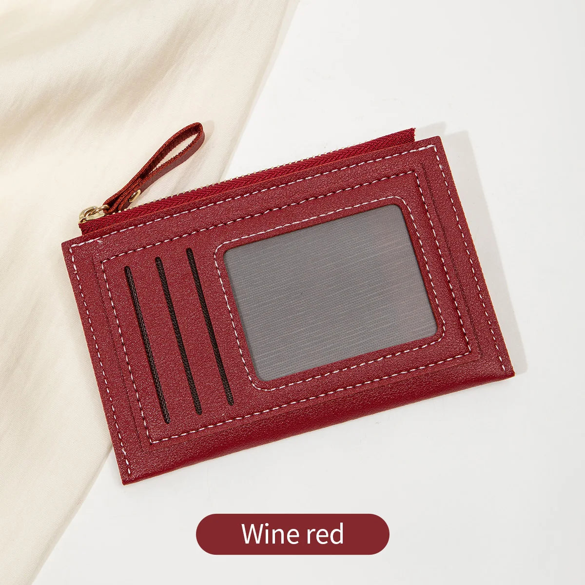 Xajzpa Minimalist Ultra-thin Coin Wallet Fashionable and Portable PU Leather Wallet Multifunctional Credit Card Clip Zipper Card Holder