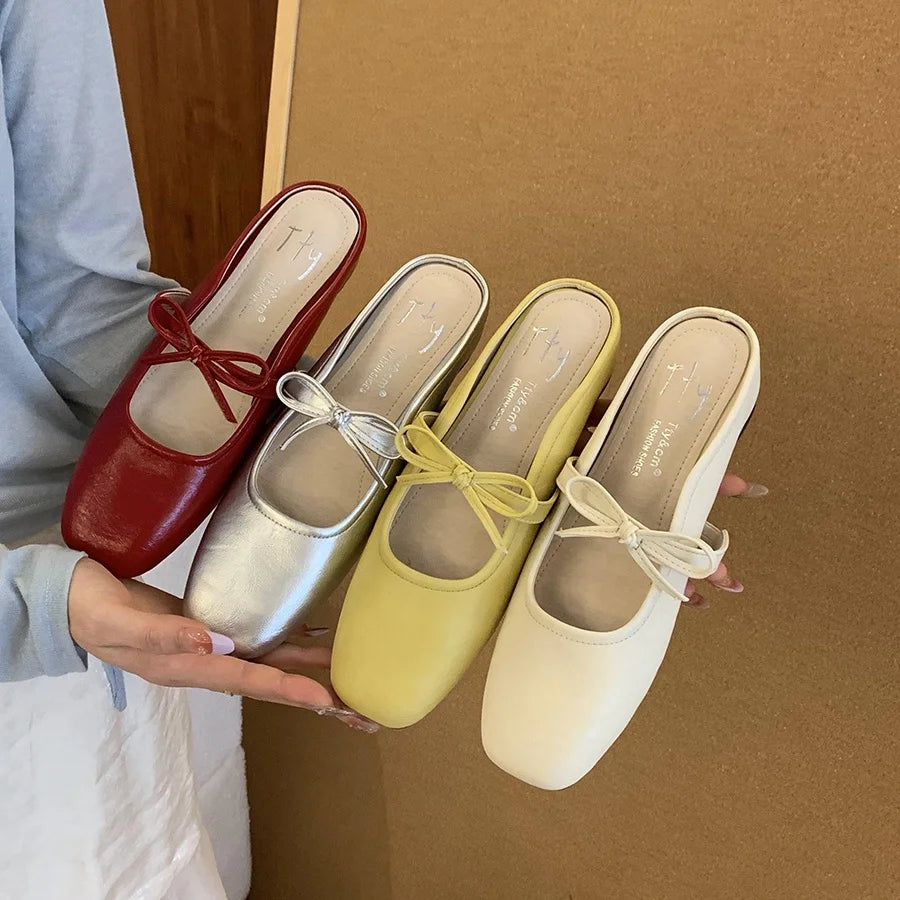Xajzpa Women Casual Flats Comfortable Soft Boat Shoes Loafers Ballerina Shallow Round Toe Ballet Flat Shoes Women Slip On Side