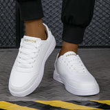 Xajzpa Women's White Shoes Spring Autumn Outdoor Flat Casual Sports Shoes Men New EVA Sole Lace Up Round Toe Fashionable Office Shoes