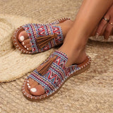 Xajzpa Women Casual Beach Holiday Luxury Sandals 2025 Summer New Fashion Outdoor Flat Sandals Open Toe Sandals Women Shoes for Women
