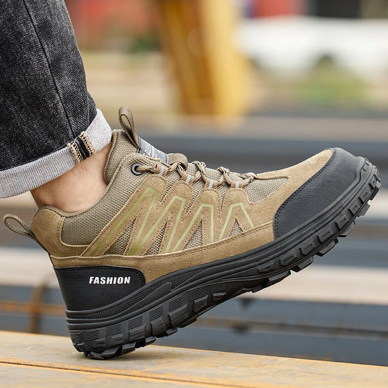 Xajzpa Men's Safety Work Shoes Anti-Crush Piercing Plastic Toe Cap Insulated Outdoor Casual Labor Protection Boots Secure Footwear