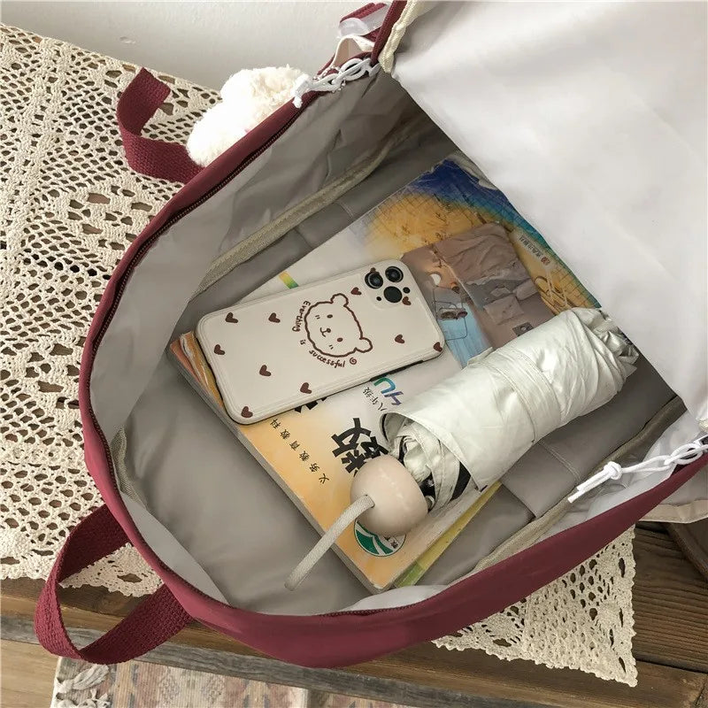 Xajzpa Kawaii Women Backpack Waterproof School Bag For Teenager Girl Student Bookbag Laptop Rucksack Cute Female Travel Bagpack Mochila