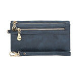 Xajzpa Large Capacity Women's Dull Polish Leather Wallet Double Zipper Clutch Wristlet Purse Phone Coin Card Holder Multi-pocket Wallet