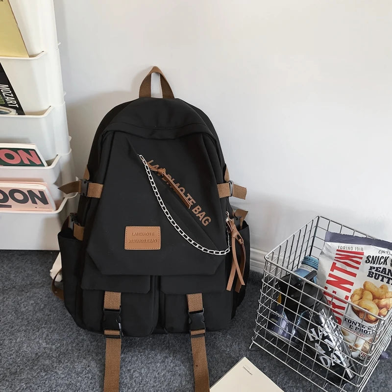 Xajzpa BACK TO SCHOOL Large Fashion Men Backpack Waterproof Nylon Rucksack for Teenager Schoolbag Kawaii Women Bag Cool Lovers Travel Shoulder Mochila