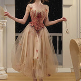 Xajzpa Fashion Printing Casual Dress Women's Sleeveless Fish Bone Slim Fluffy Dresses 2025 Summer New Tide