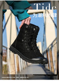 Xajzpa Men's Fashion Canvas Shoes Spring and Autumn Outdoor Shoes Thick-soled High-top Shoes Cuff Shoes Fashion Sports Shoes