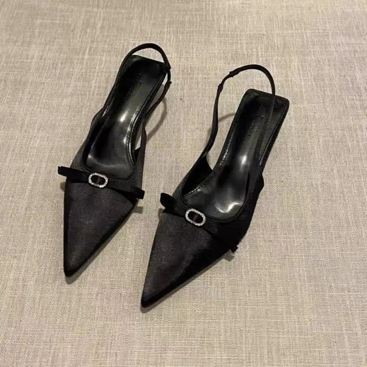 Xajzpa New Women's High Heel Shoes Fashion Slip-on Women's High Heels Pumps Solid Office and Career Sexy Pointed Toe Heeled Sandals