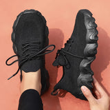 Xajzpa Women Shoes Comfortable Casual Sports Shoes Spring Height Increasing Outdoor Mesh Solid Color Breathable Flat Shoes for Students