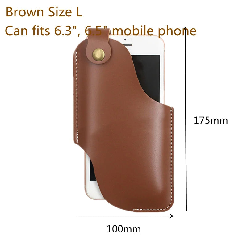 Xajzpa Soft PU Leather Phone Case for Men Pouch Belt Waist Bag for iPhone Huawei Xiaomi Loop Holster Case Wallet Purse Phone Holder