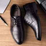 Xajzpa Classic Men's Leather Shoe Autumn Men Business Dress Shoe British Comfort Casual Social Shoe Male Allmatch Wedding Shoes