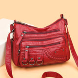 Xajzpa Vintage Pu Leather Luxury Purses and Handbags High Quality Women's Bag Design Multi-pocket Ladies Crossbody Shoulder Bags
