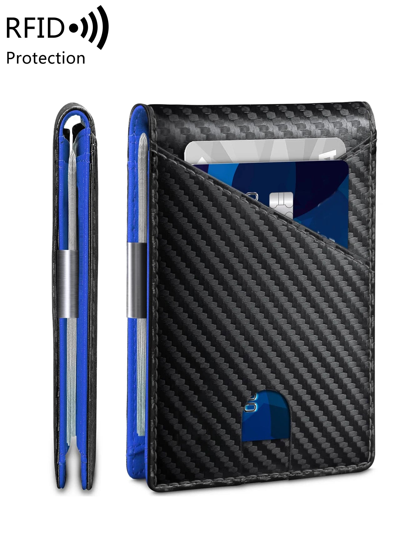 Xajzpa RFID Anti-theft Brush Men's Wallet Portable Double Fold Cross Front Pocket Card Holder Multifunctional 12card Slot Short Zero Wallet
