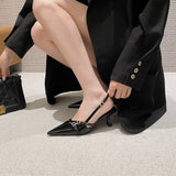 Xajzpa Spring summer pointed hollow thin heel fashionable shallow women's shoes with elegant temperament buckle decoration high heels